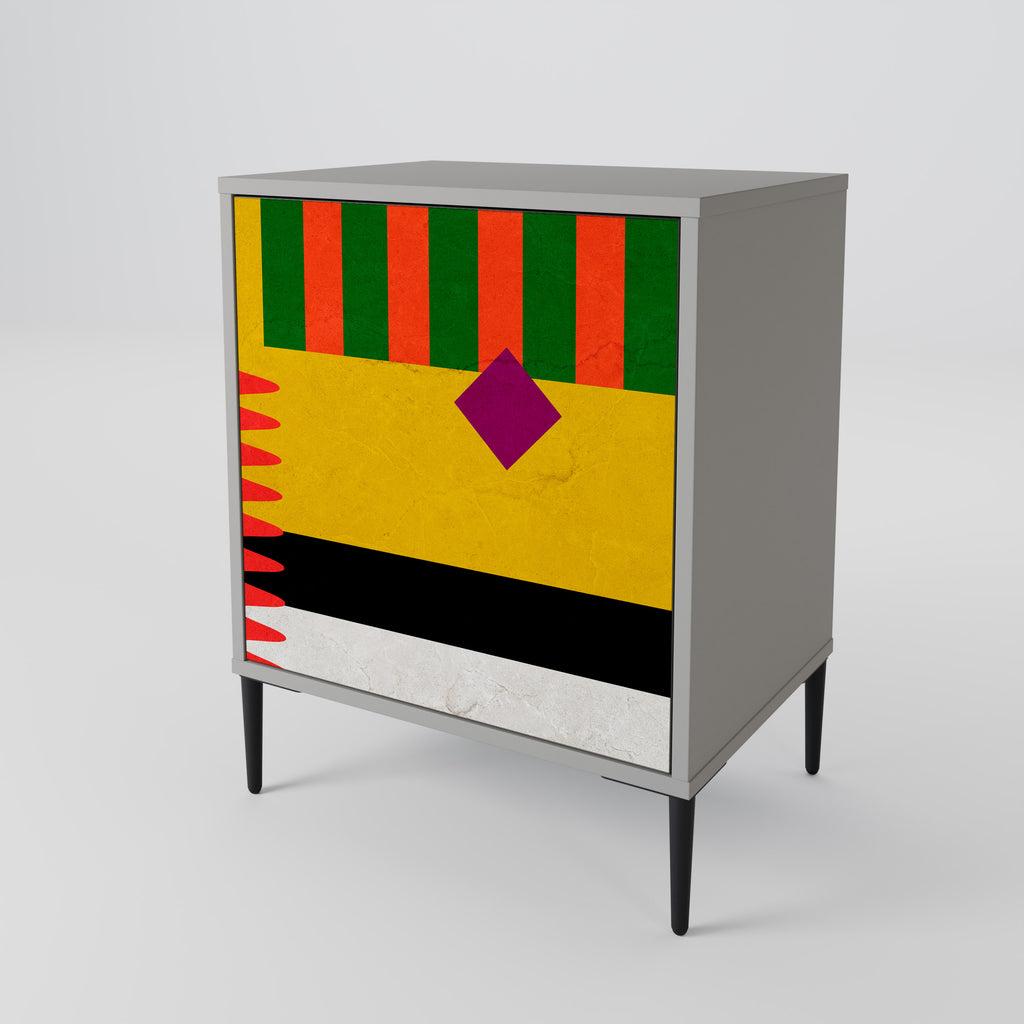 VIVID ART 1-Door Sideboard in Grey Finish