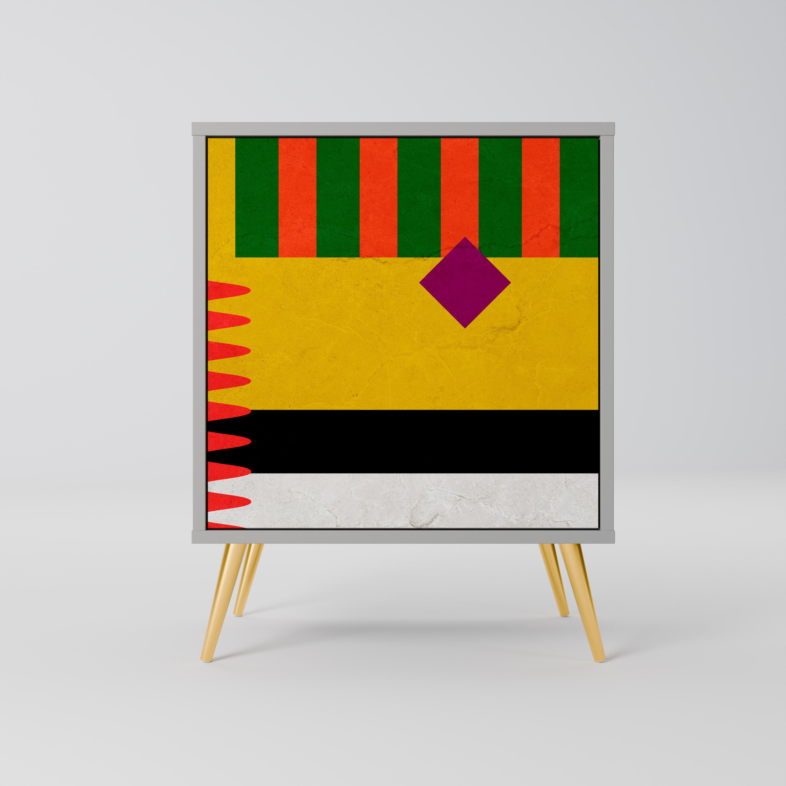 VIVID ART 1-Door Sideboard in Grey Finish