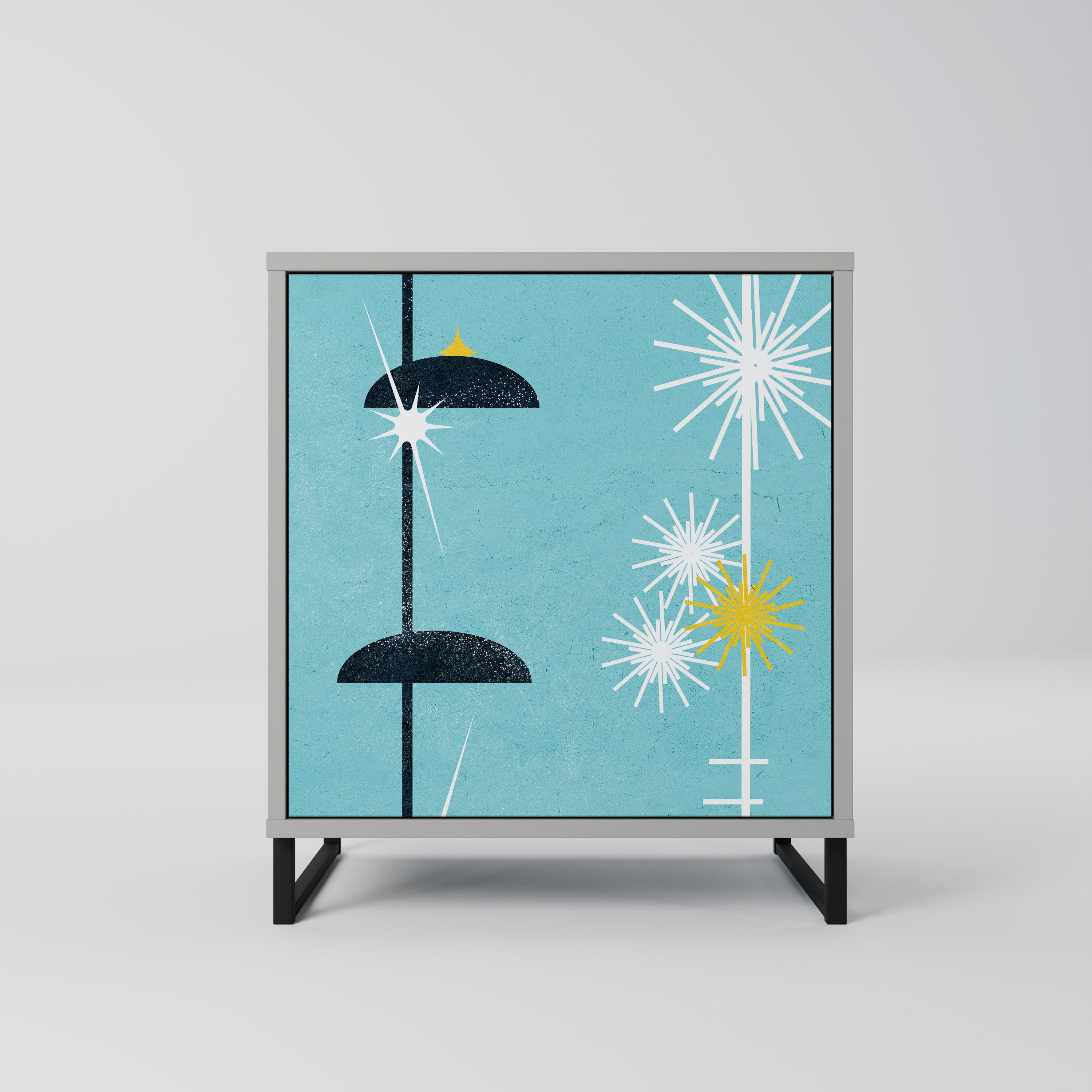 PATHS TO HAPPINESS 1-Door Sideboard in Grey Finish