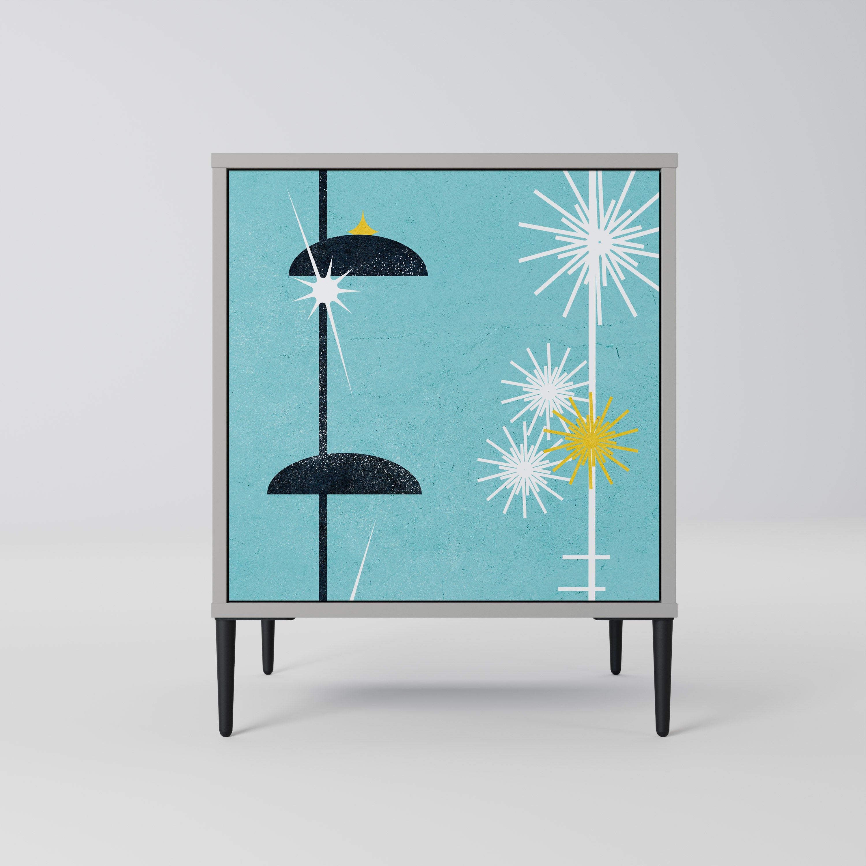 PATHS TO HAPPINESS 1-Door Sideboard in Grey Finish