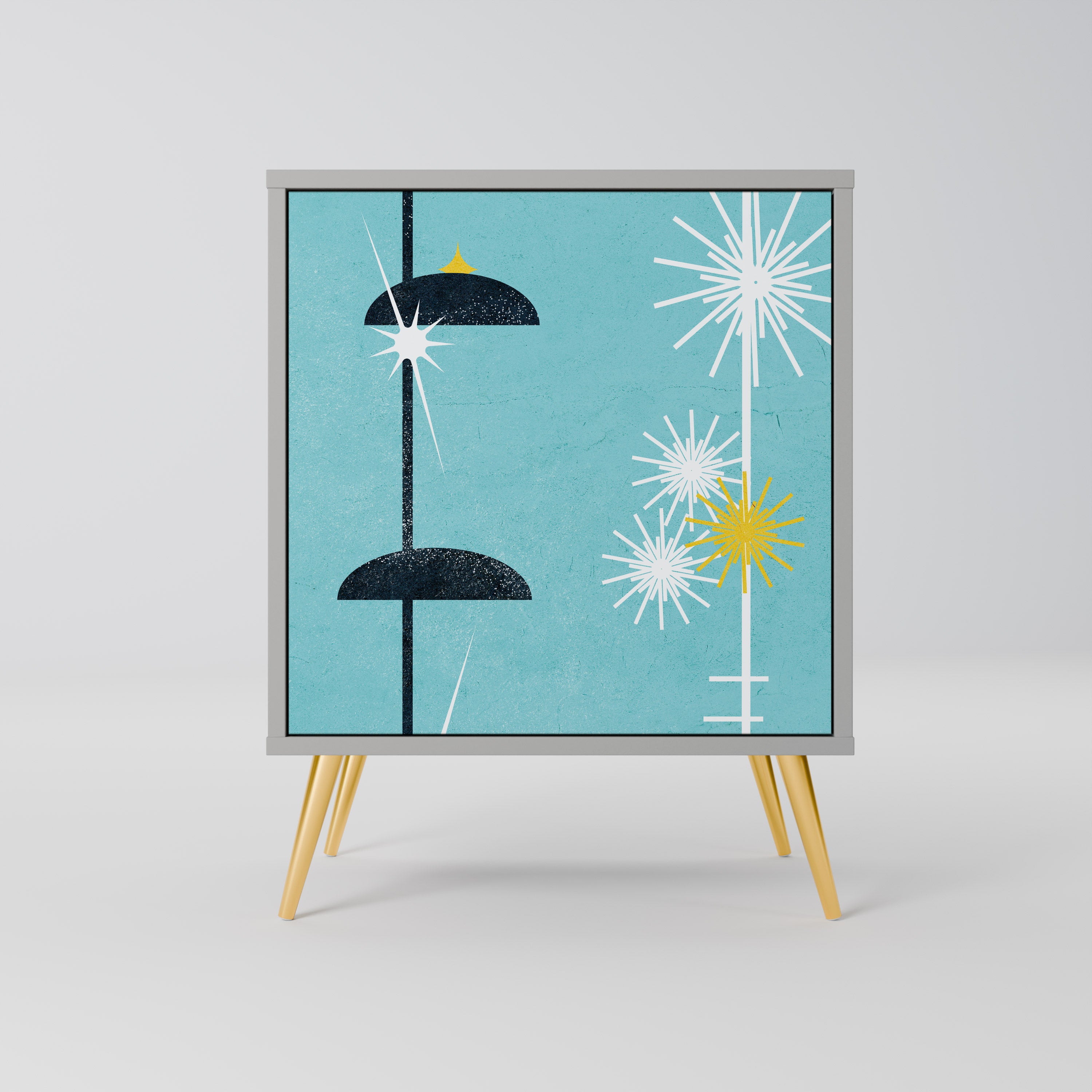 PATHS TO HAPPINESS 1-Door Sideboard in Grey Finish