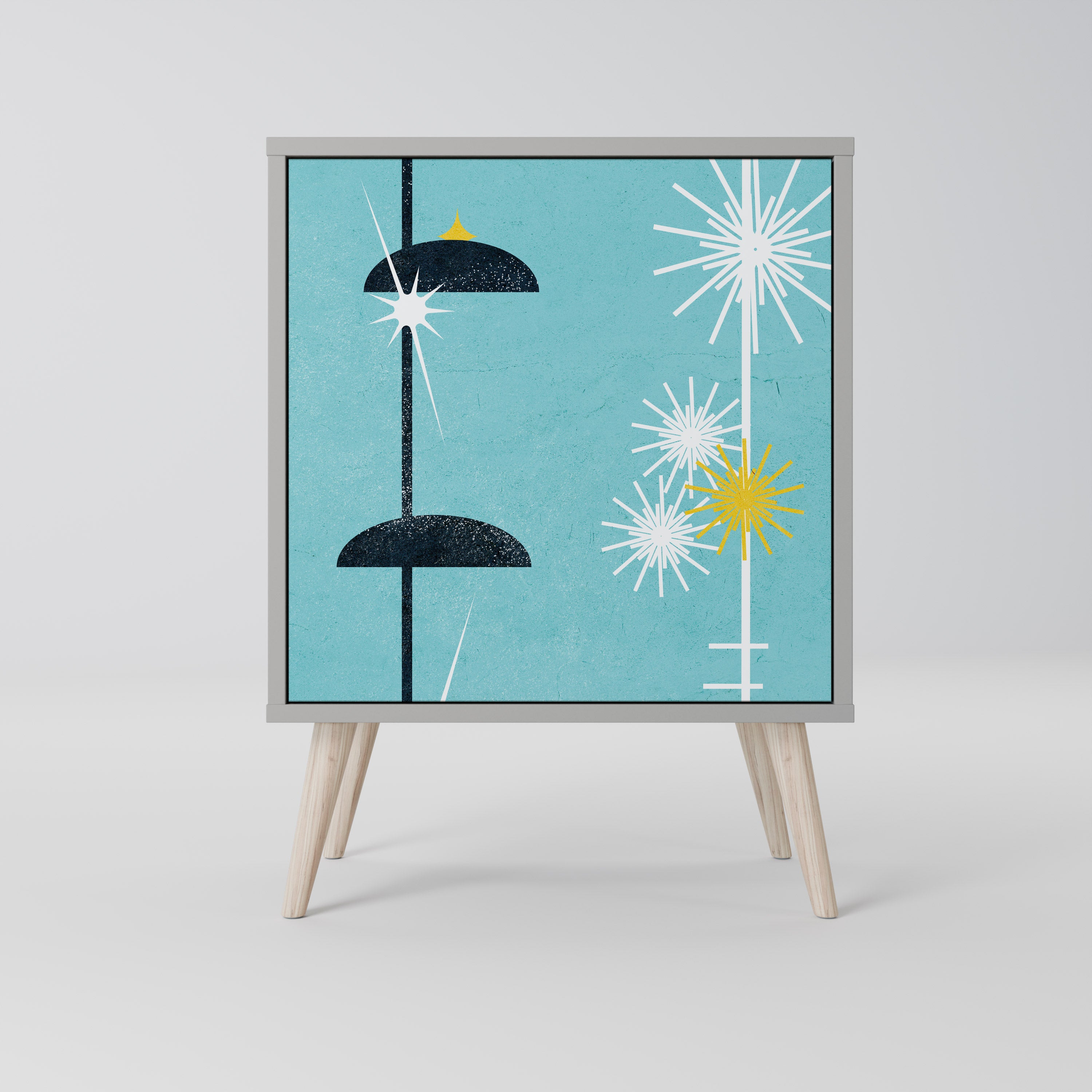 PATHS TO HAPPINESS 1-Door Sideboard in Grey Finish