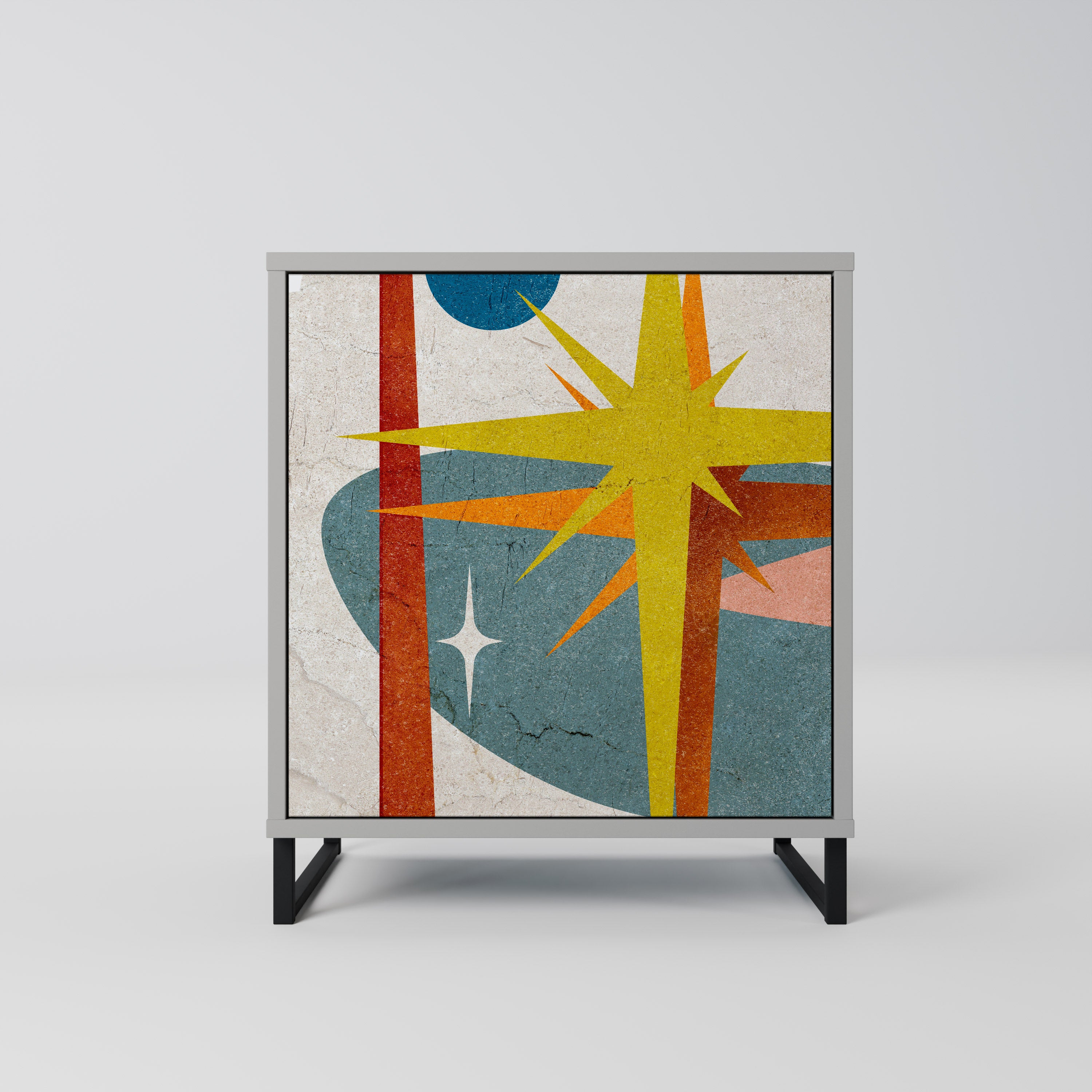 INTERSTELLAR VIBES 1-Door Sideboard in Grey Finish