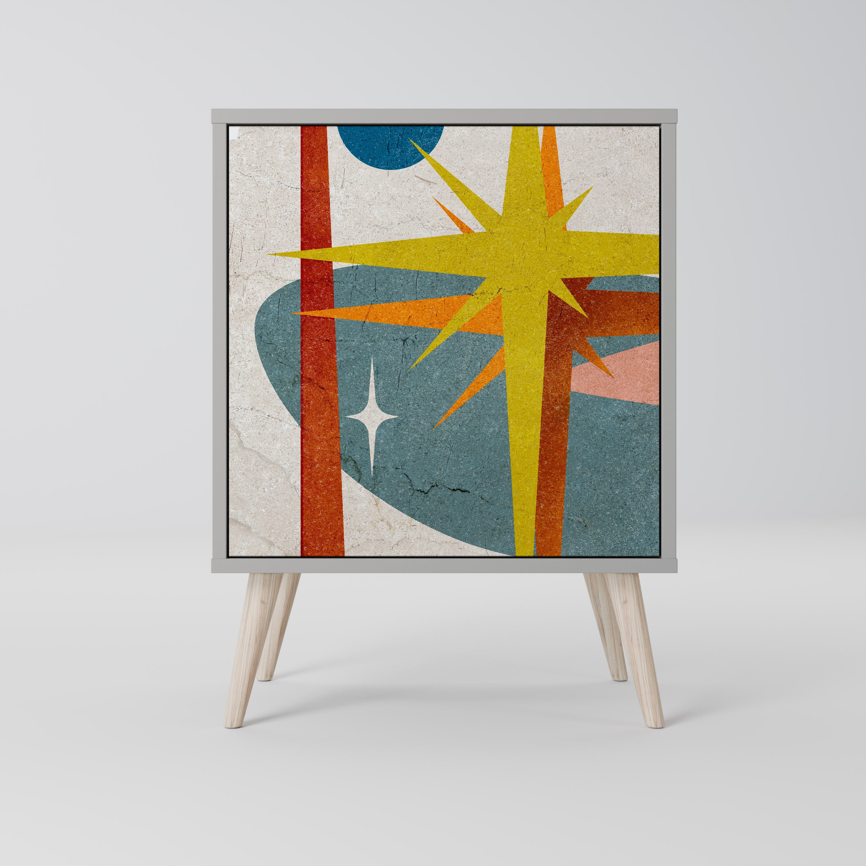 INTERSTELLAR VIBES 1-Door Sideboard in Grey Finish