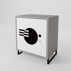 BLACK AND WHITE COMBINATION 1-Door Sideboard in Grey Finish