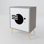 BLACK AND WHITE COMBINATION 1-Door Sideboard in Grey Finish