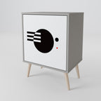 BLACK AND WHITE COMBINATION 1-Door Sideboard in Grey Finish