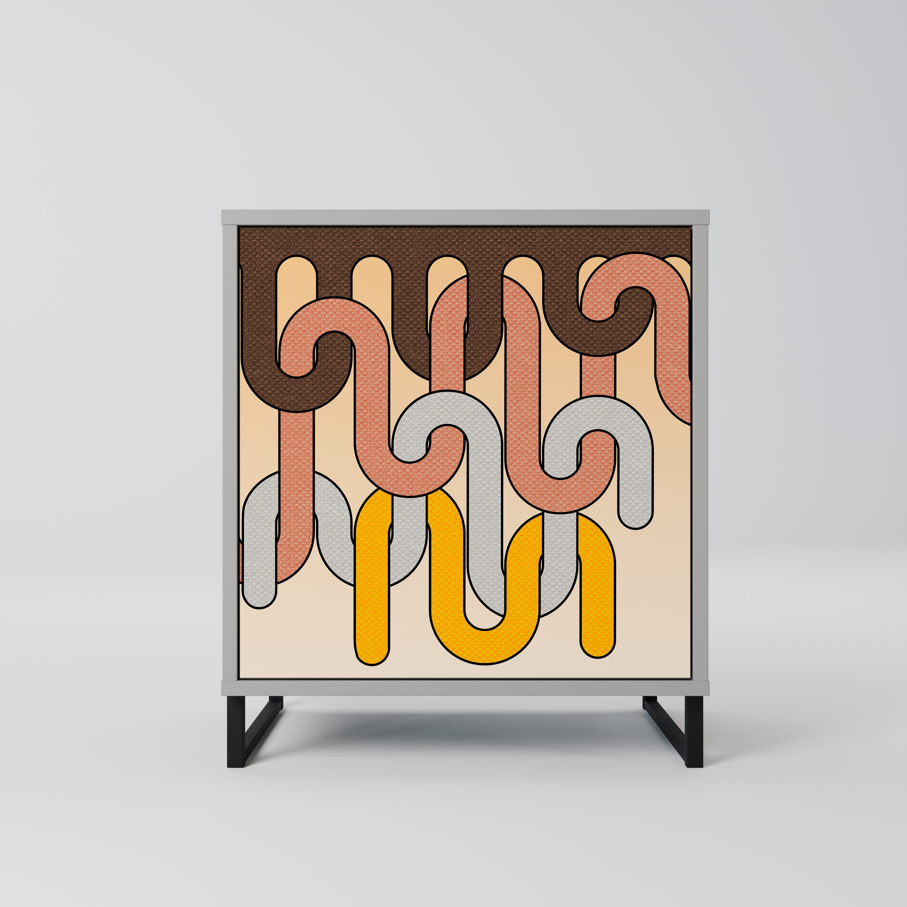 COLORFUL STRINGS Sideboard mit 1 Tür in Grau