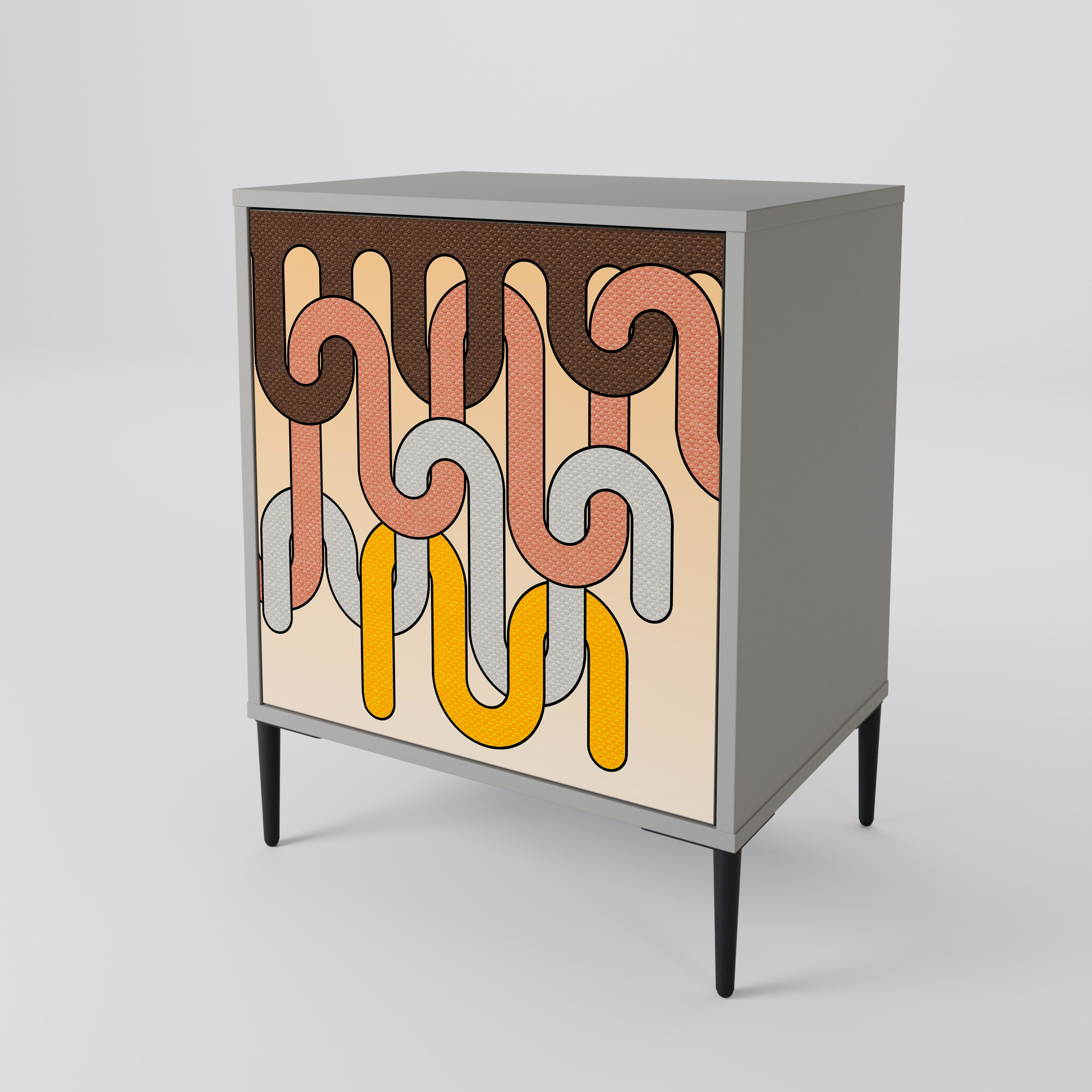 COLORFUL STRINGS Sideboard mit 1 Tür in Grau
