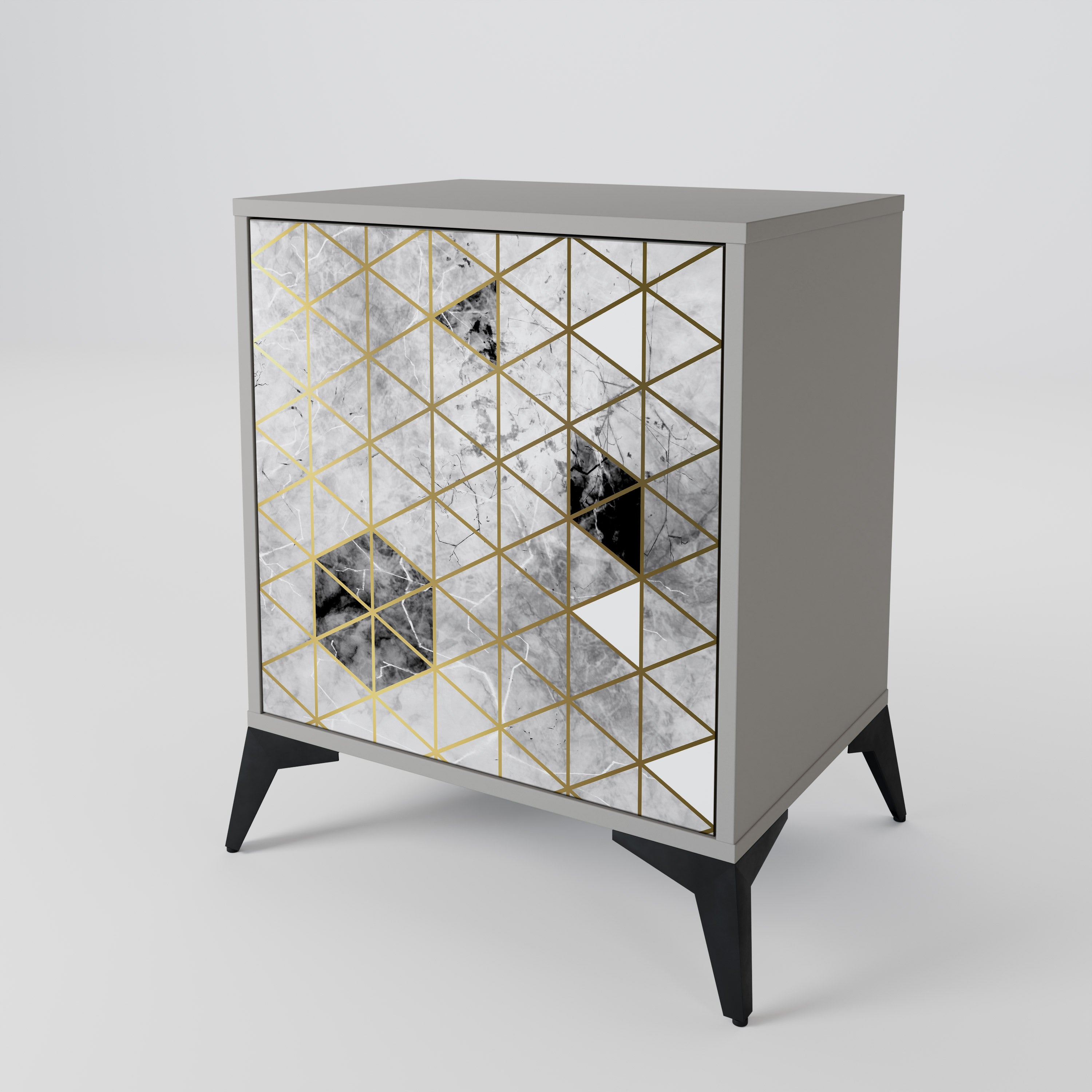 ASHEN ARIA Sideboard mit 1 Tür in Grau