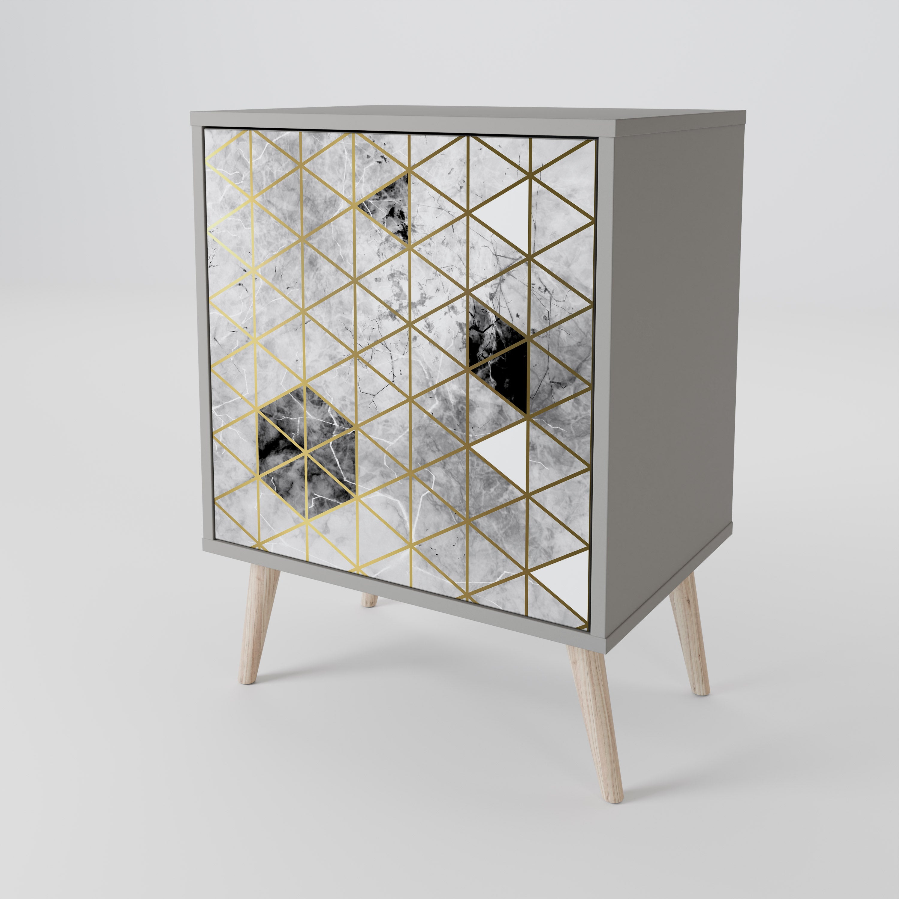 ASHEN ARIA Sideboard mit 1 Tür in Grau