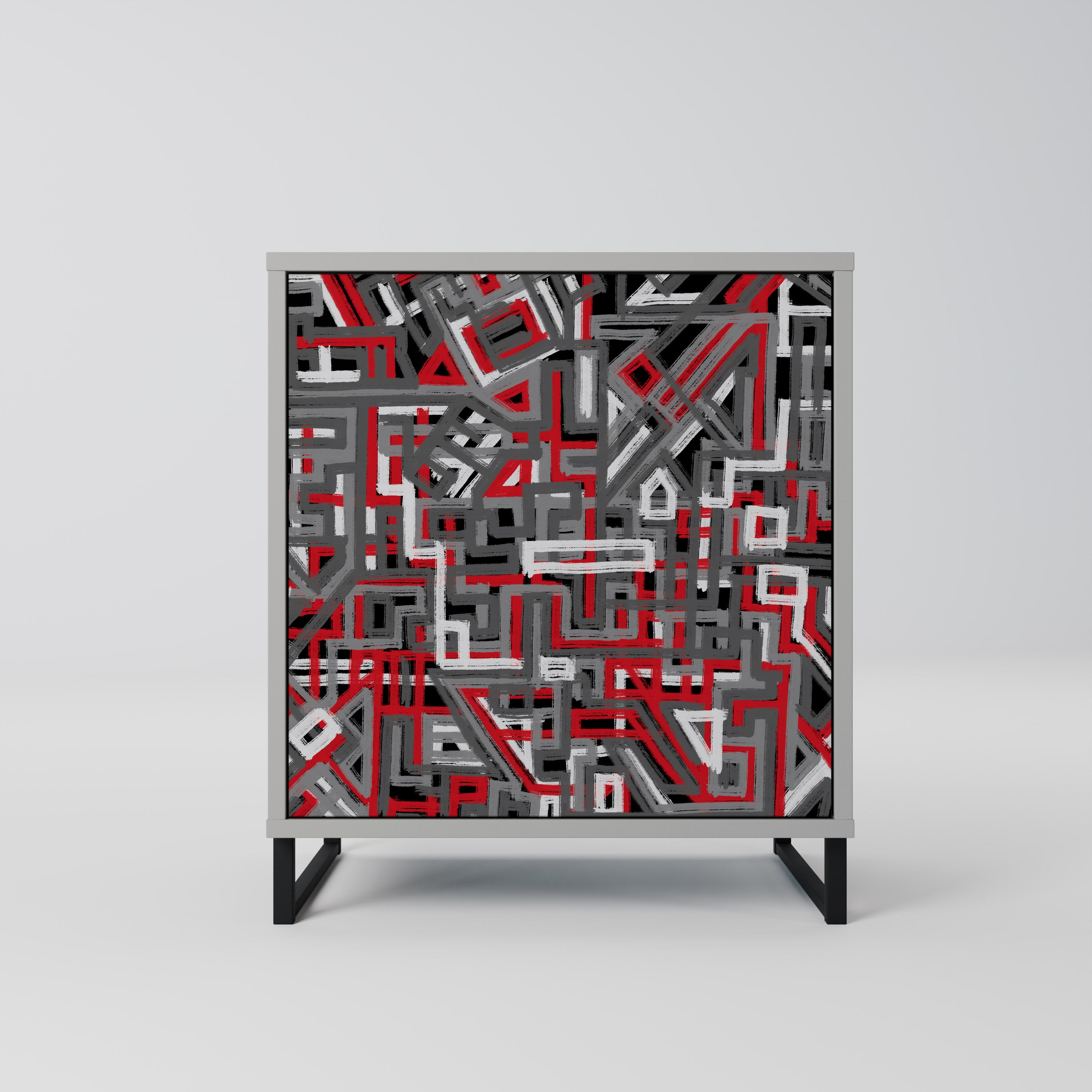 BROKEN LINES Sideboard mit 1 Tür in Grau