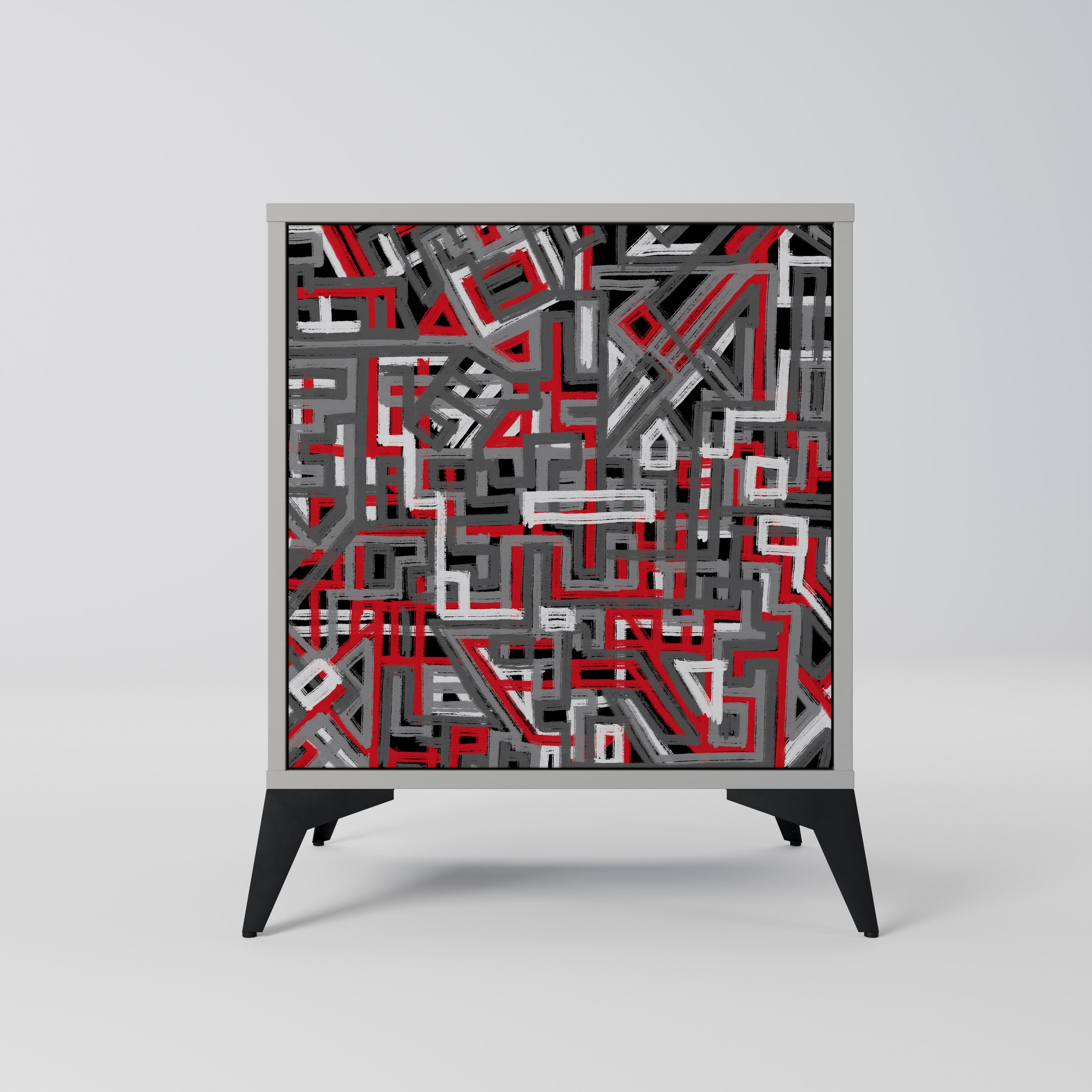 BROKEN LINES Sideboard mit 1 Tür in Grau