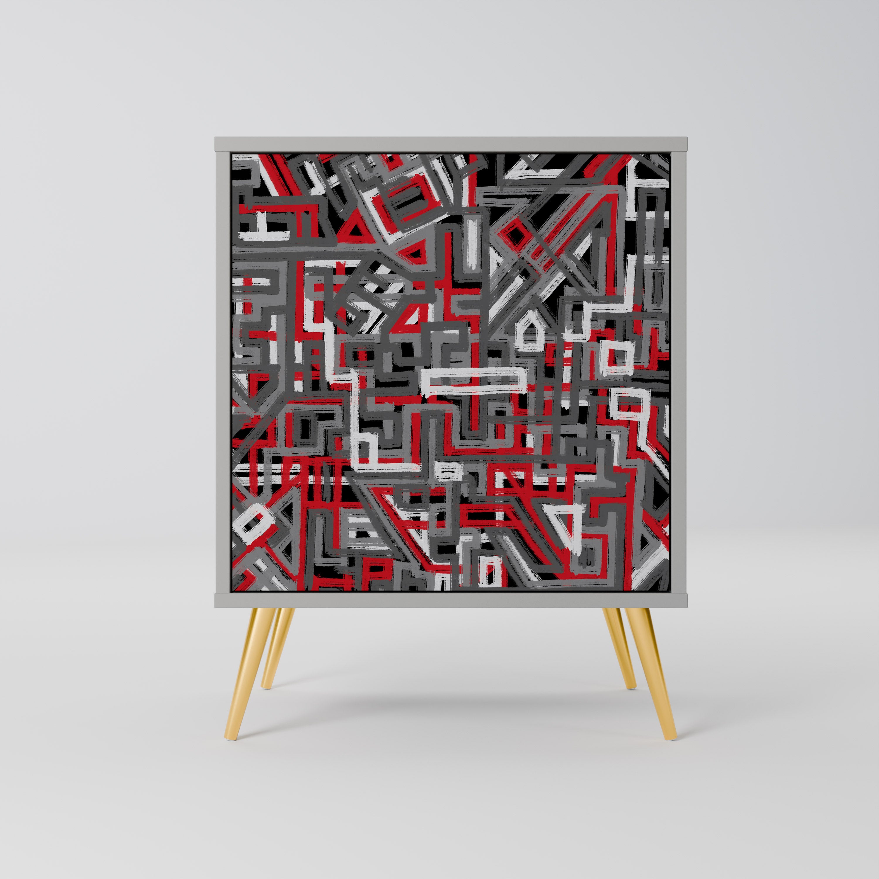 BROKEN LINES Sideboard mit 1 Tür in Grau