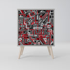 BROKEN LINES Sideboard mit 1 Tür in Grau