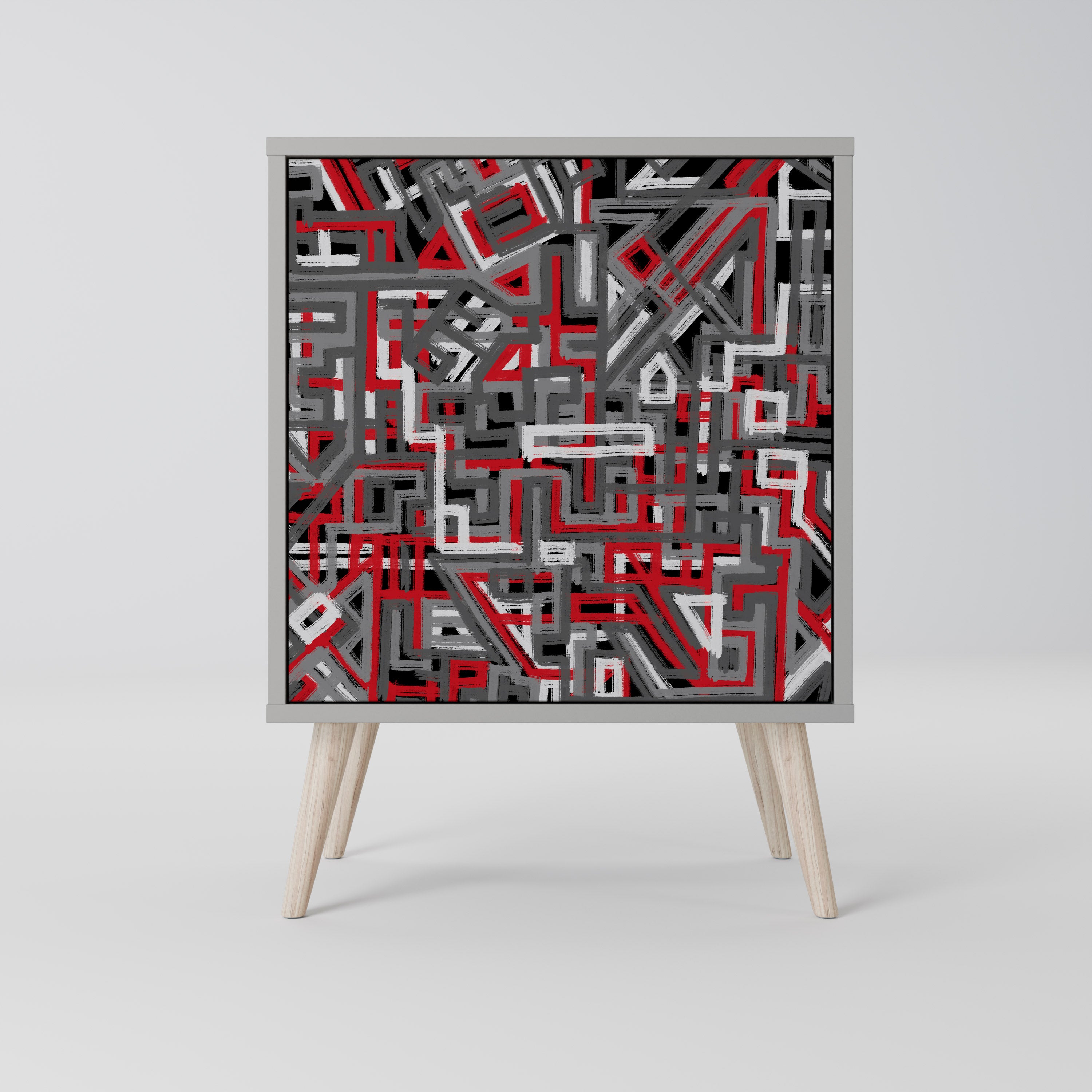 BROKEN LINES Sideboard mit 1 Tür in Grau