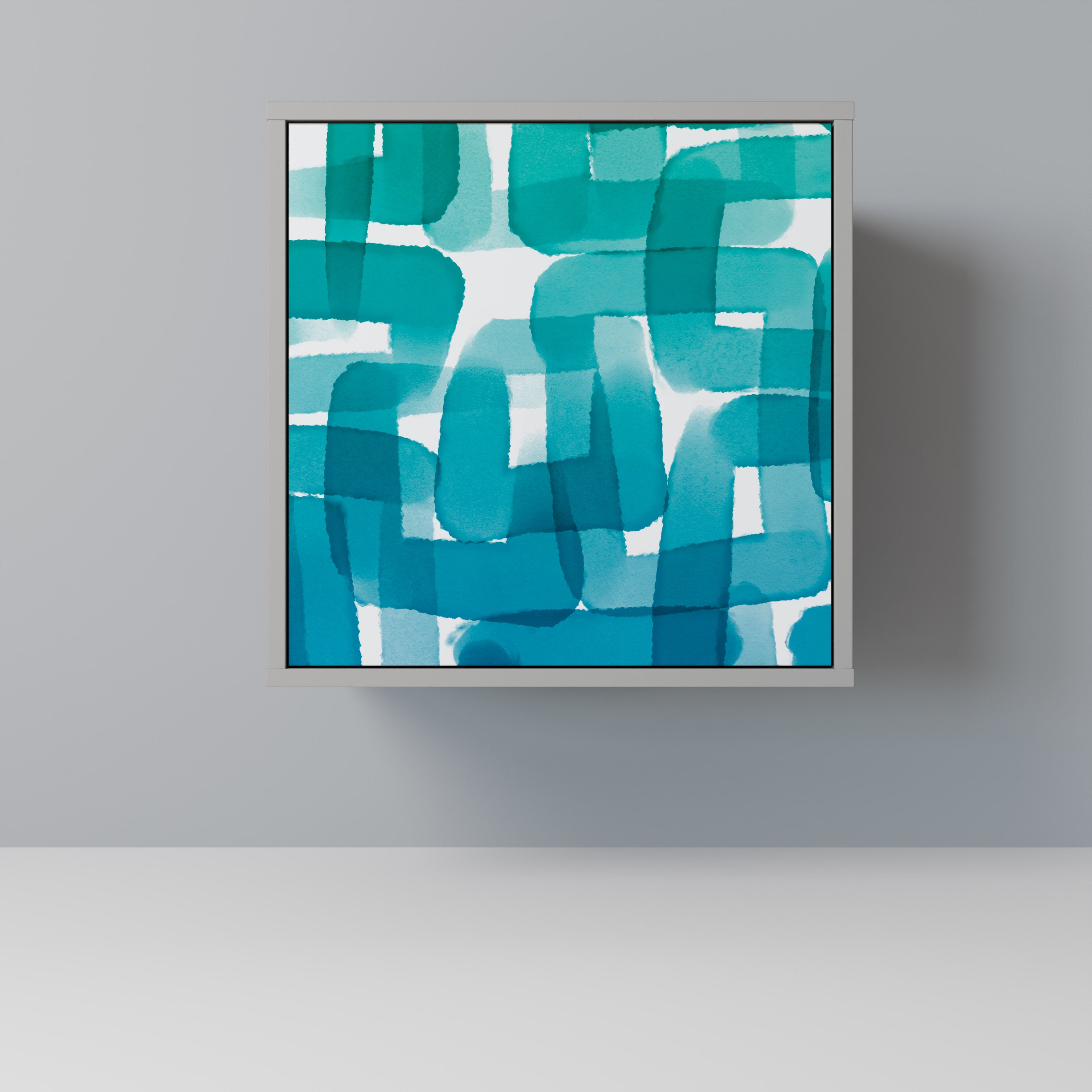 TURQUOISE RECTANGLES Sideboard mit 1 Tür in Grau