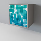 TURQUOISE RECTANGLES Sideboard mit 1 Tür in Grau