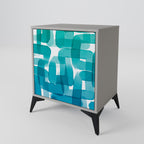 TURQUOISE RECTANGLES Sideboard mit 1 Tür in Grau