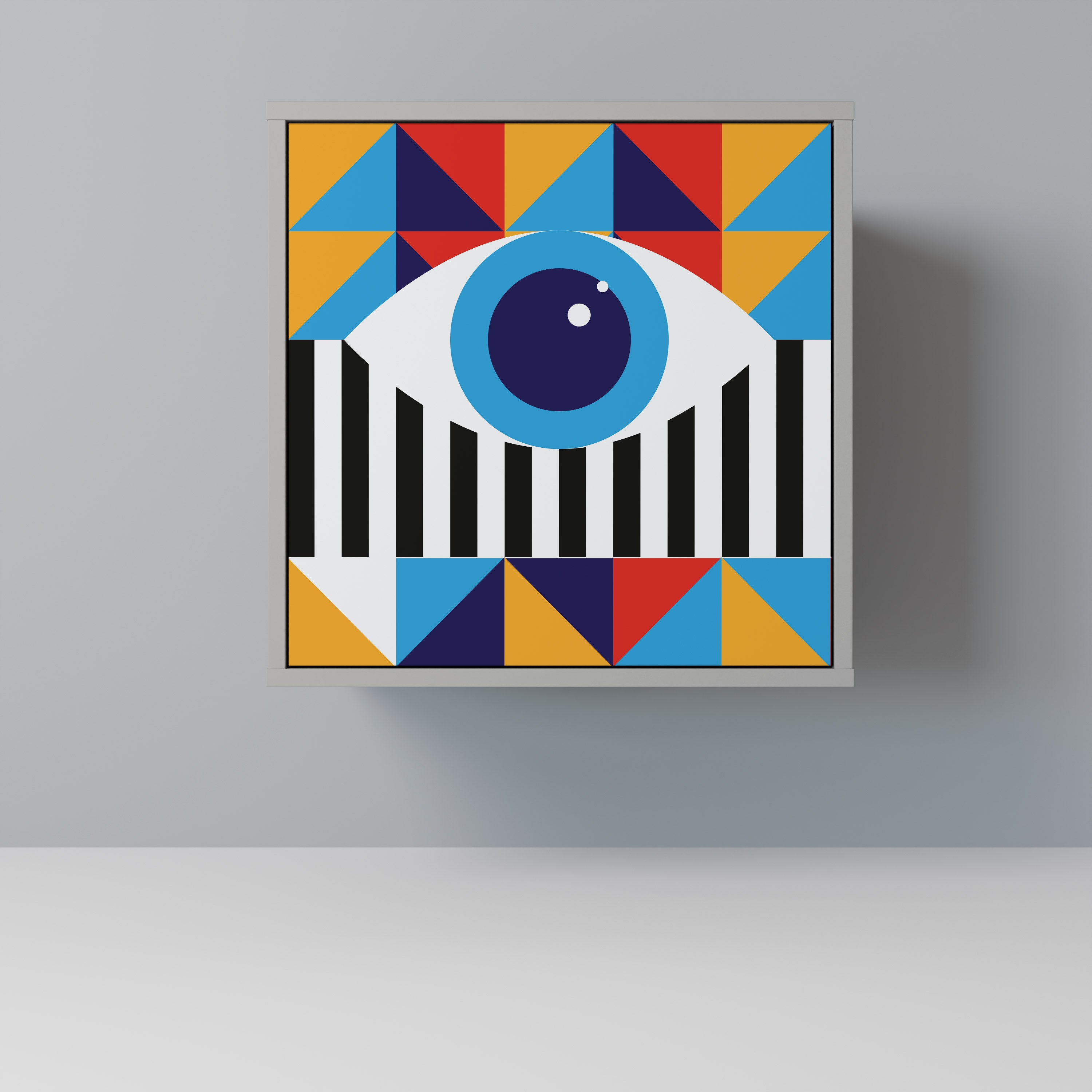 ABSTRACTION AND GEOMETRY Sideboard mit 1 Tür in Grau