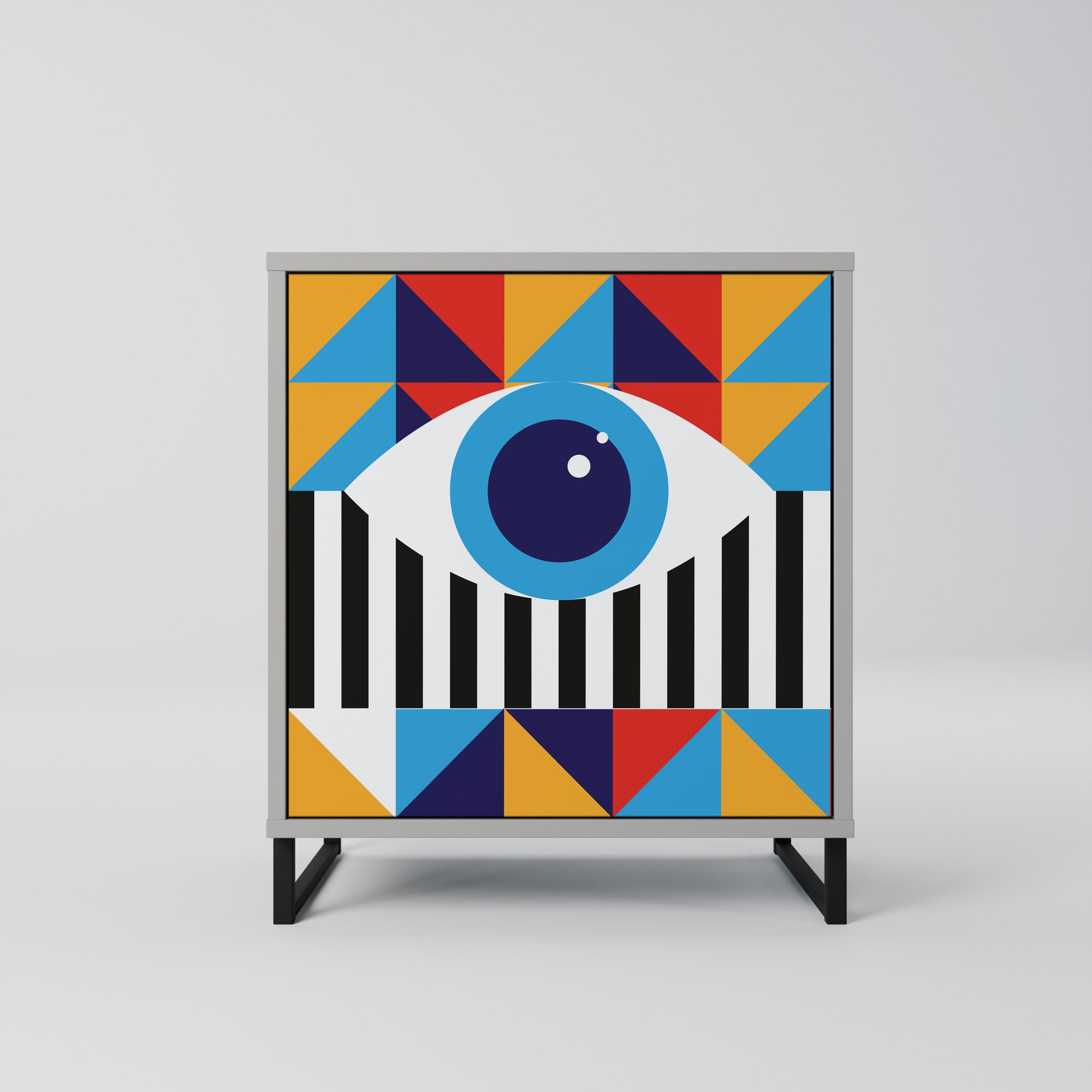 ABSTRACTION AND GEOMETRY Sideboard mit 1 Tür in Grau
