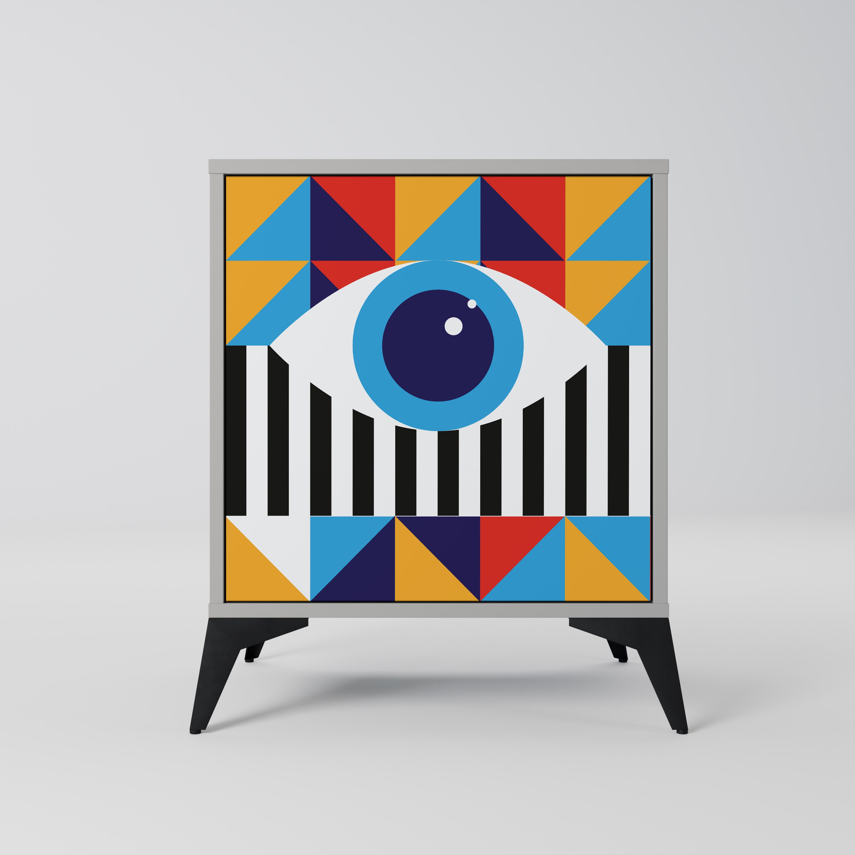 ABSTRACTION AND GEOMETRY Sideboard mit 1 Tür in Grau
