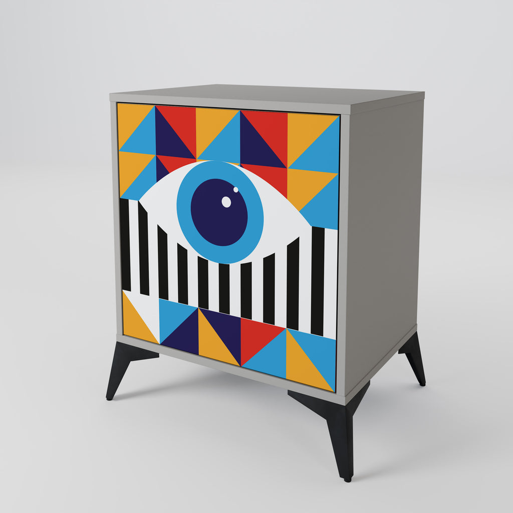 ABSTRACTION AND GEOMETRY Sideboard mit 1 Tür in Grau