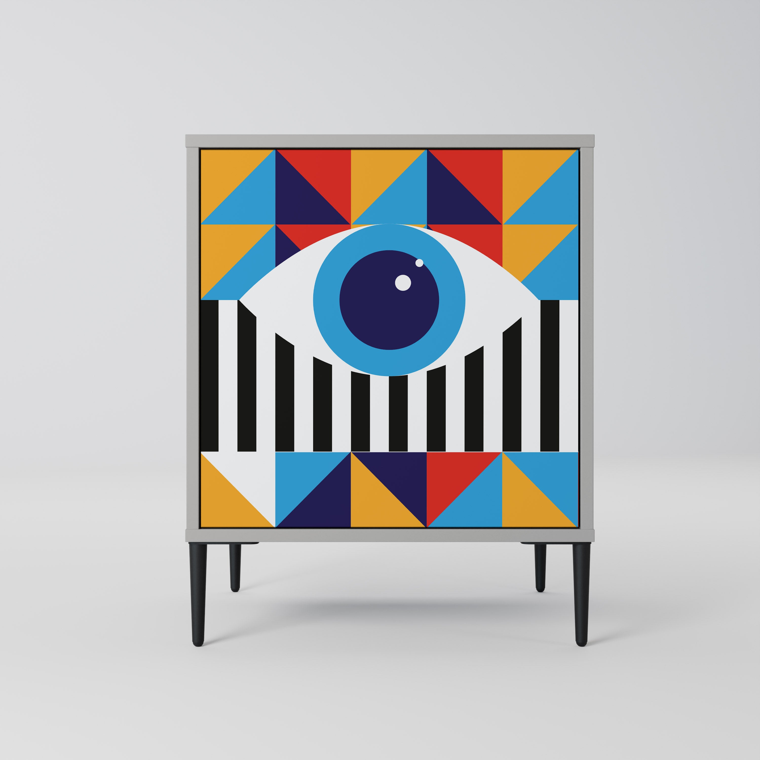ABSTRACTION AND GEOMETRY Sideboard mit 1 Tür in Grau