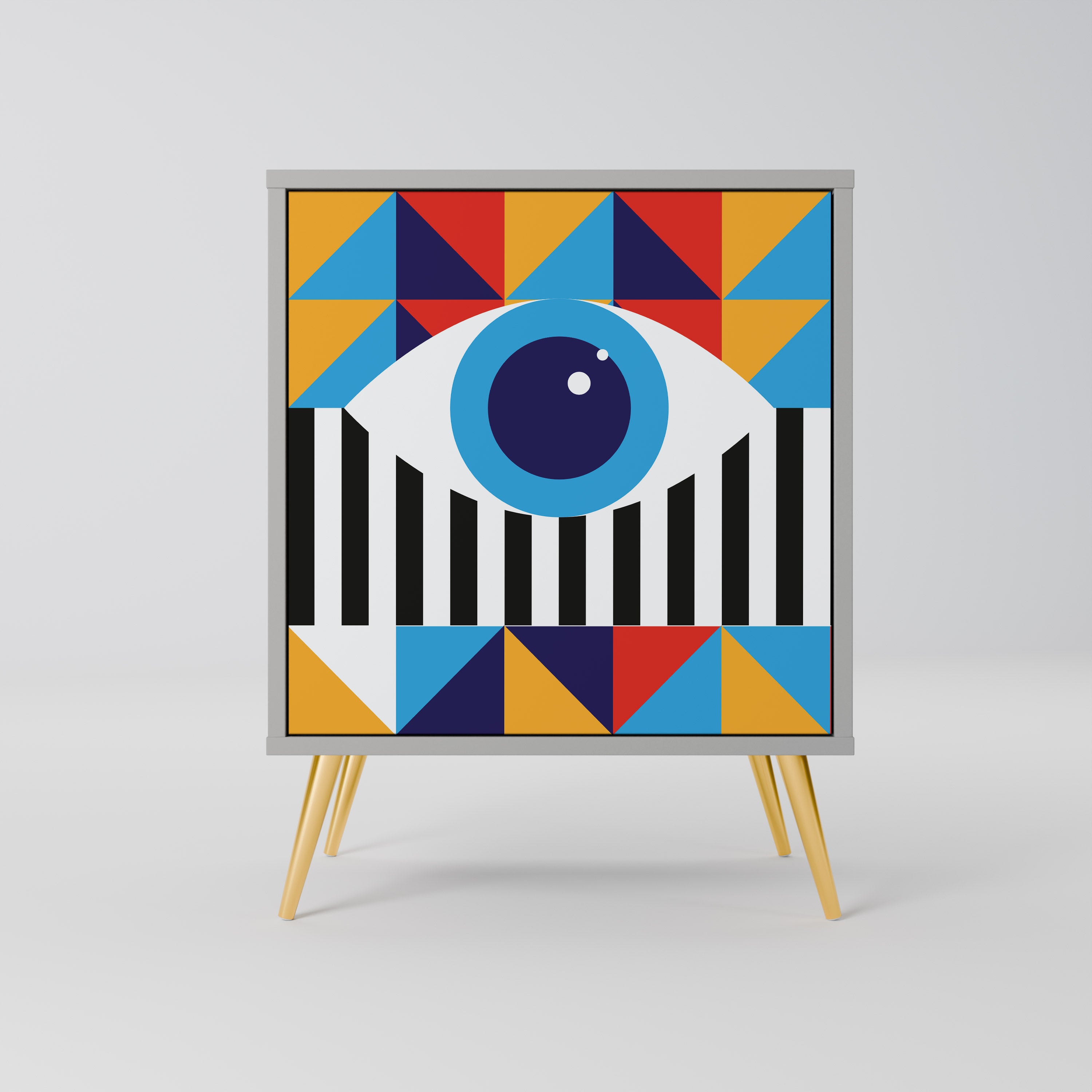 ABSTRACTION AND GEOMETRY Sideboard mit 1 Tür in Grau