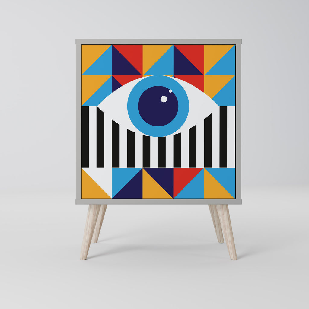 ABSTRACTION AND GEOMETRY Sideboard mit 1 Tür in Grau