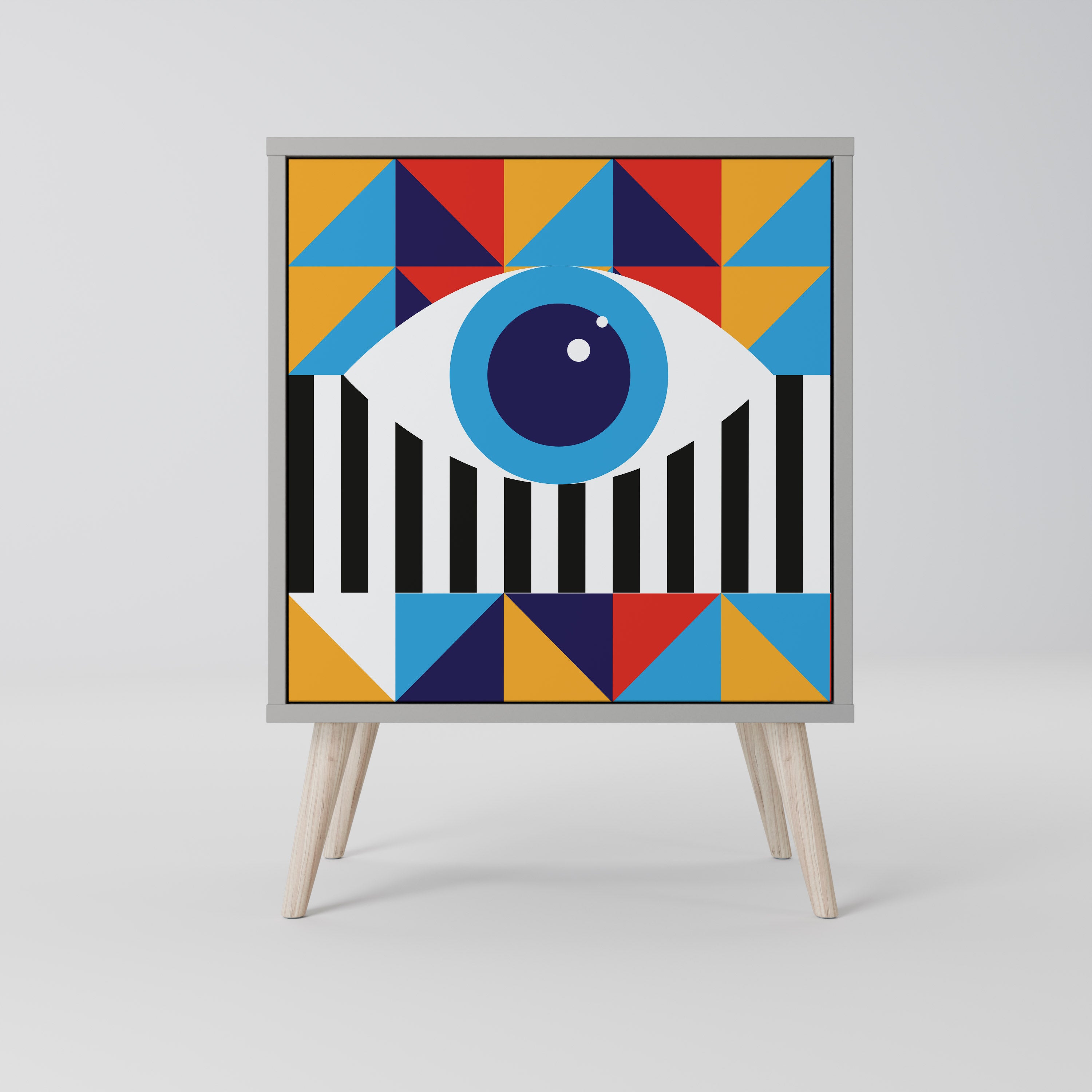 ABSTRACTION AND GEOMETRY Sideboard mit 1 Tür in Grau