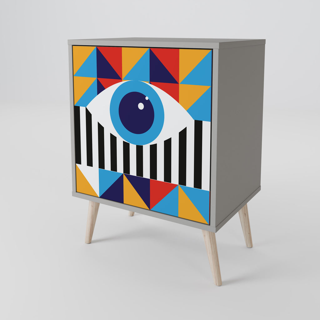 ABSTRACTION AND GEOMETRY Sideboard mit 1 Tür in Grau