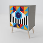 ABSTRACTION AND GEOMETRY Sideboard mit 1 Tür in Grau