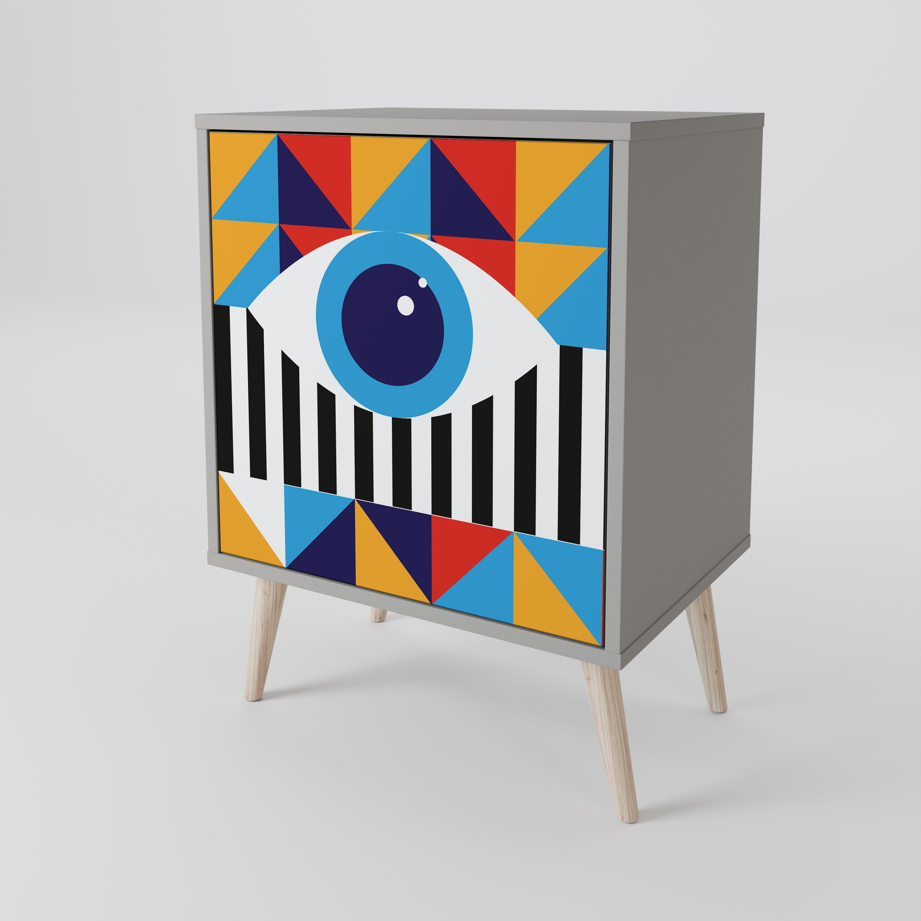 ABSTRACTION AND GEOMETRY Sideboard mit 1 Tür in Grau