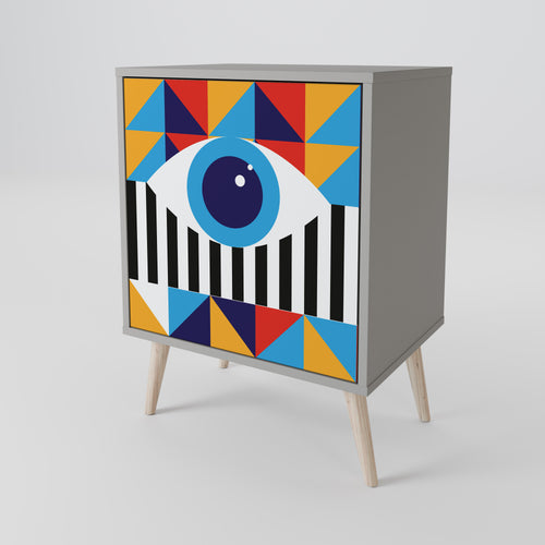 ABSTRACTION AND GEOMETRY Sideboard mit 1 Tür in Grau