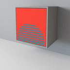 RISING GEOMETRY STARS 1-Door Sideboard in Grey Finish