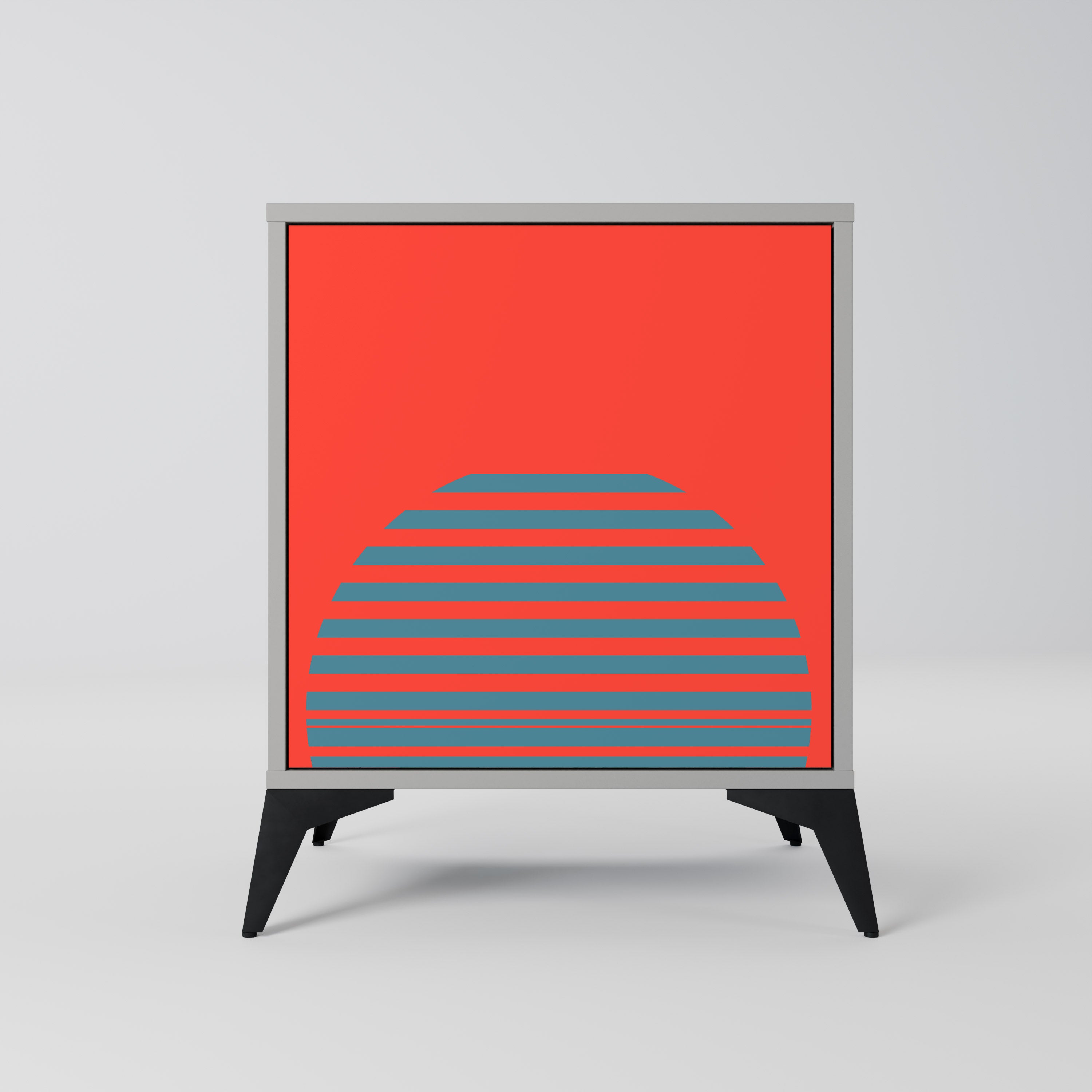 RISING GEOMETRY STARS Sideboard mit 1 Tür in Grau