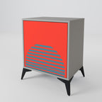 RISING GEOMETRY STARS 1-Door Sideboard in Grey Finish