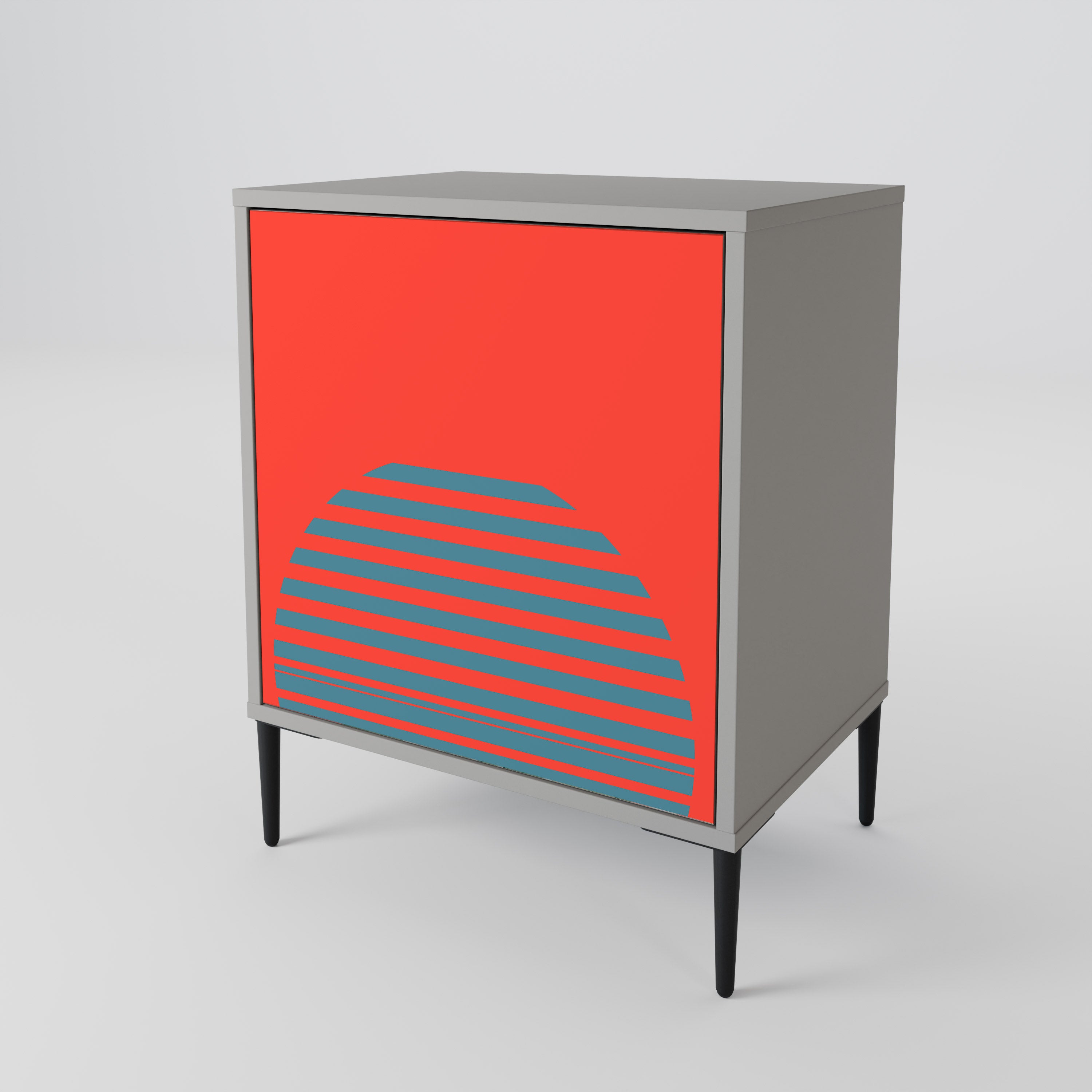 RISING GEOMETRY STARS Sideboard mit 1 Tür in Grau