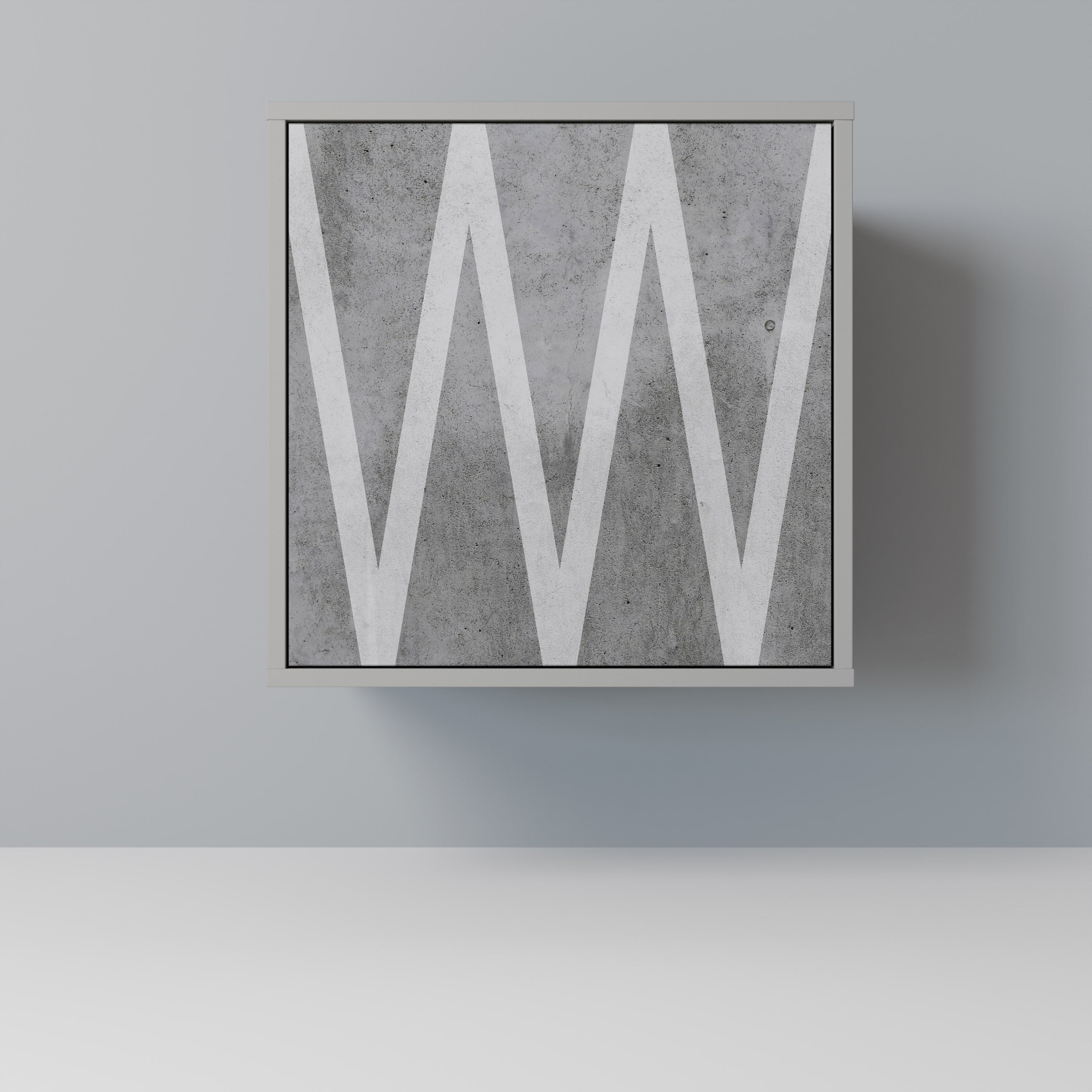 SOLID ZIG ZAG Sideboard mit 1 Tür in Grau