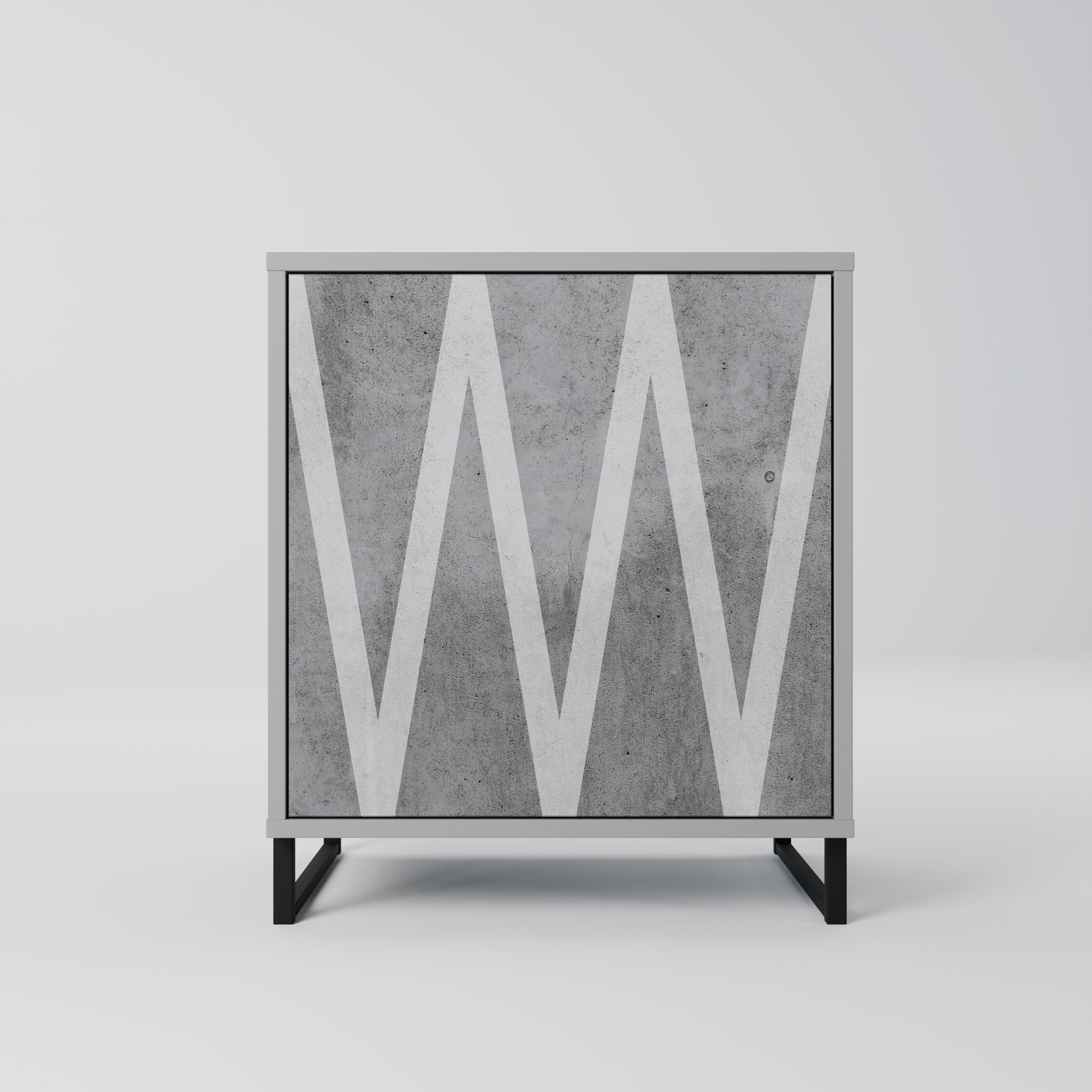 SOLID ZIG ZAG Sideboard mit 1 Tür in Grau