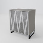 SOLID ZIG ZAG 1-Door Sideboard in Grey Finish
