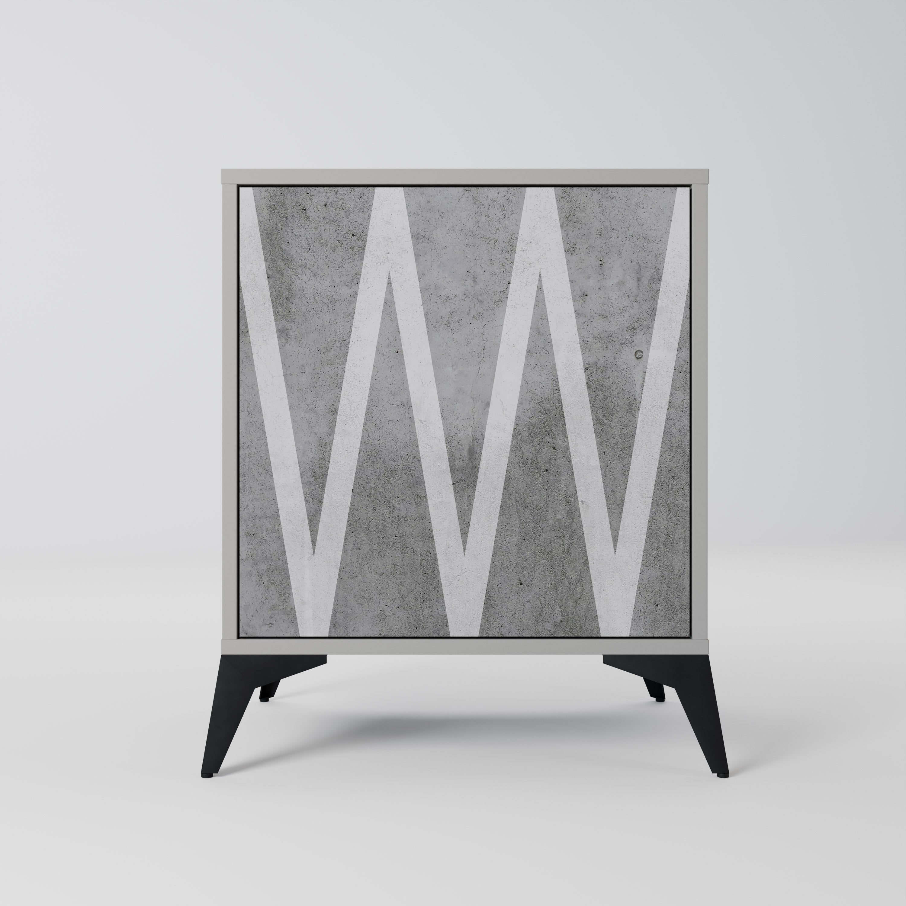 SOLID ZIG ZAG Sideboard mit 1 Tür in Grau