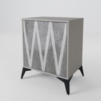 SOLID ZIG ZAG 1-Door Sideboard in Grey Finish