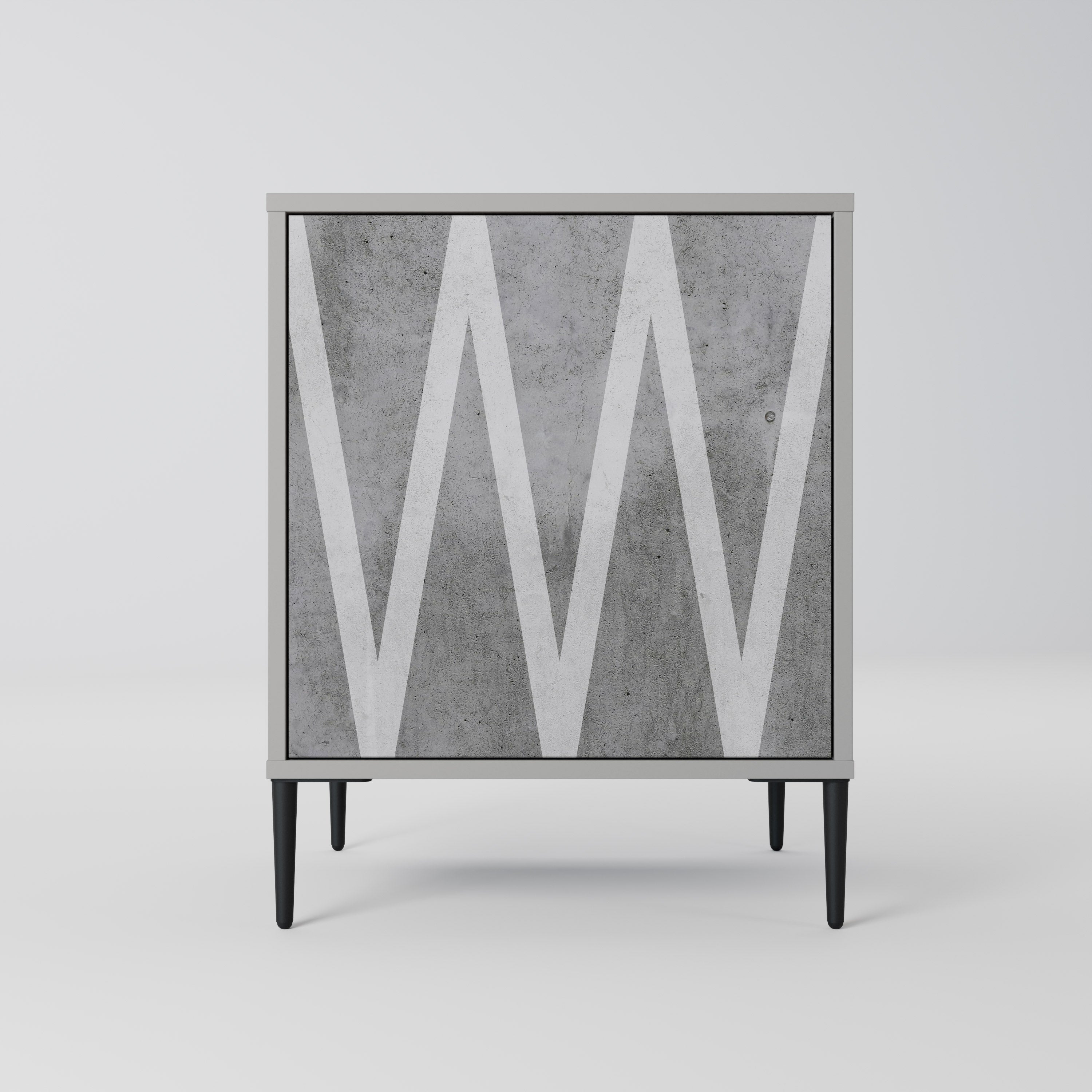 SOLID ZIG ZAG Sideboard mit 1 Tür in Grau