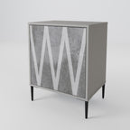 SOLID ZIG ZAG 1-Door Sideboard in Grey Finish
