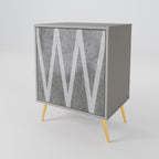 SOLID ZIG ZAG 1-Door Sideboard in Grey Finish