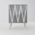 SOLID ZIG ZAG 1-Door Sideboard in Grey Finish