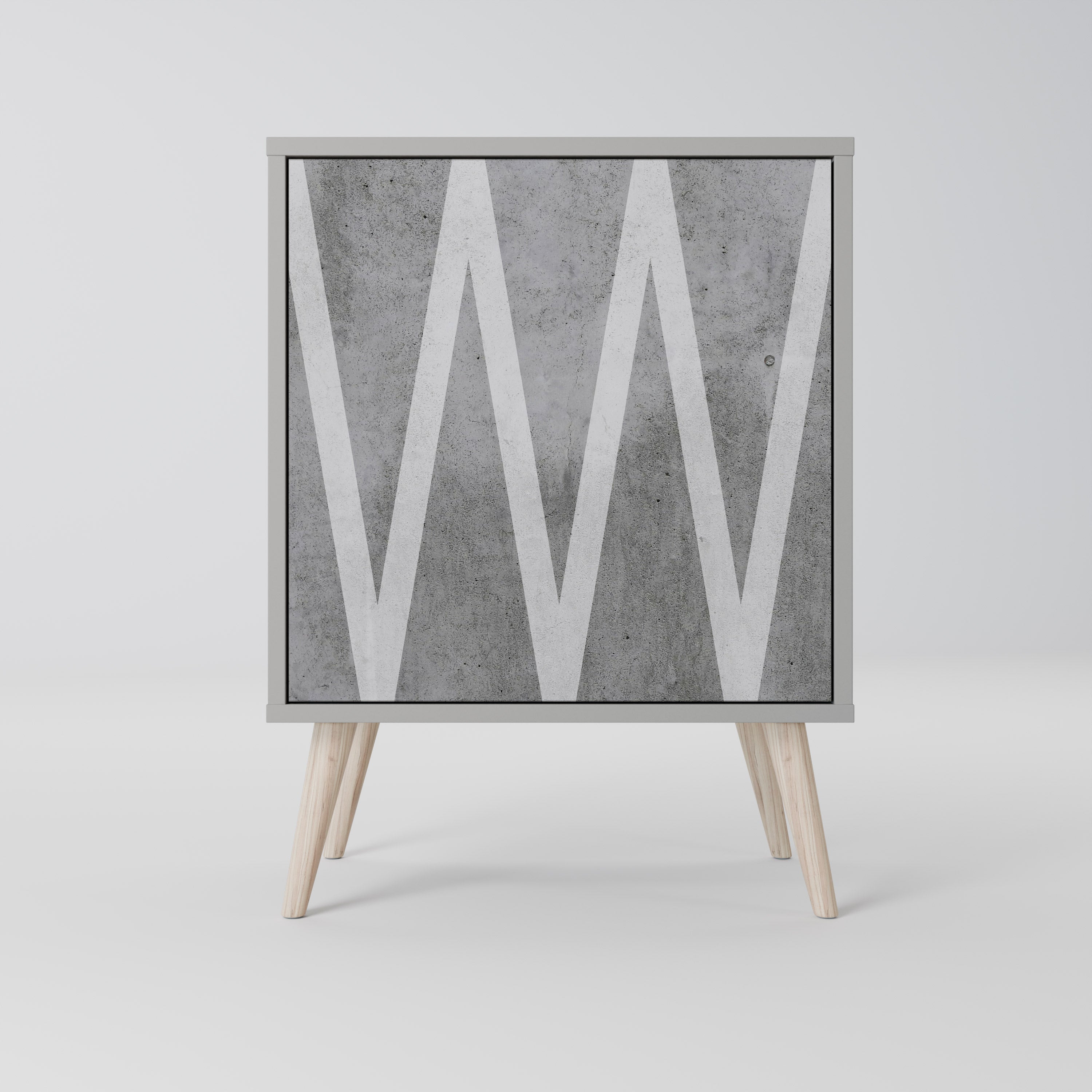 SOLID ZIG ZAG Sideboard mit 1 Tür in Grau