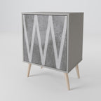SOLID ZIG ZAG 1-Door Sideboard in Grey Finish